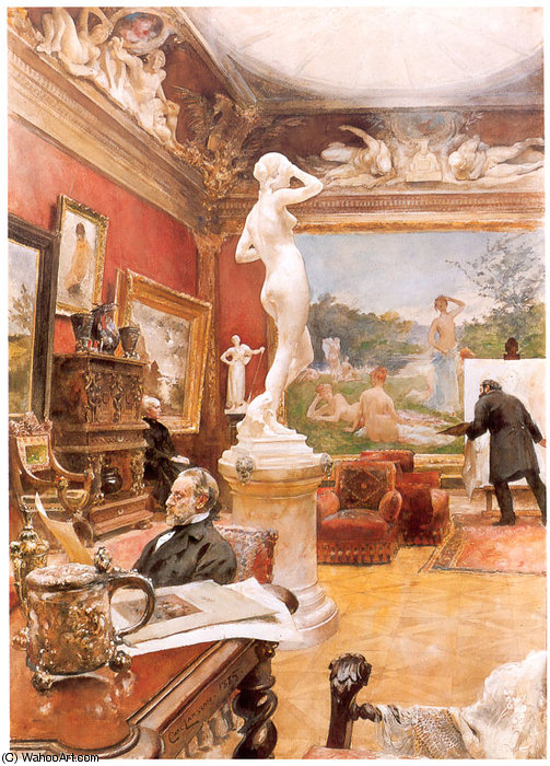 Wikioo.org – L'Encyclopédie des Beaux Arts - Peinture, Oeuvre de Carl Larsson - Intérieur de la galeria Furstengerg en Gooteborg