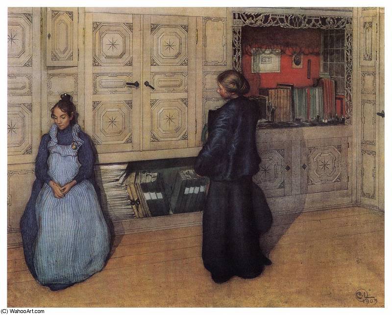 Wikioo.org - The Encyclopedia of Fine Arts - Painting, Artwork by Carl Larsson - Mother and Daughter
