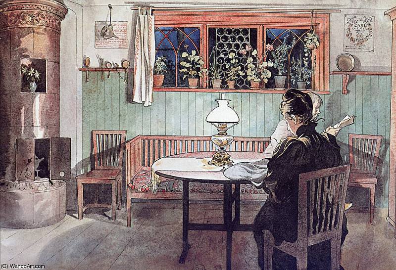 Wikioo.org - สารานุกรมวิจิตรศิลป์ - จิตรกรรม Carl Larsson - When the Children Have gone to Bed