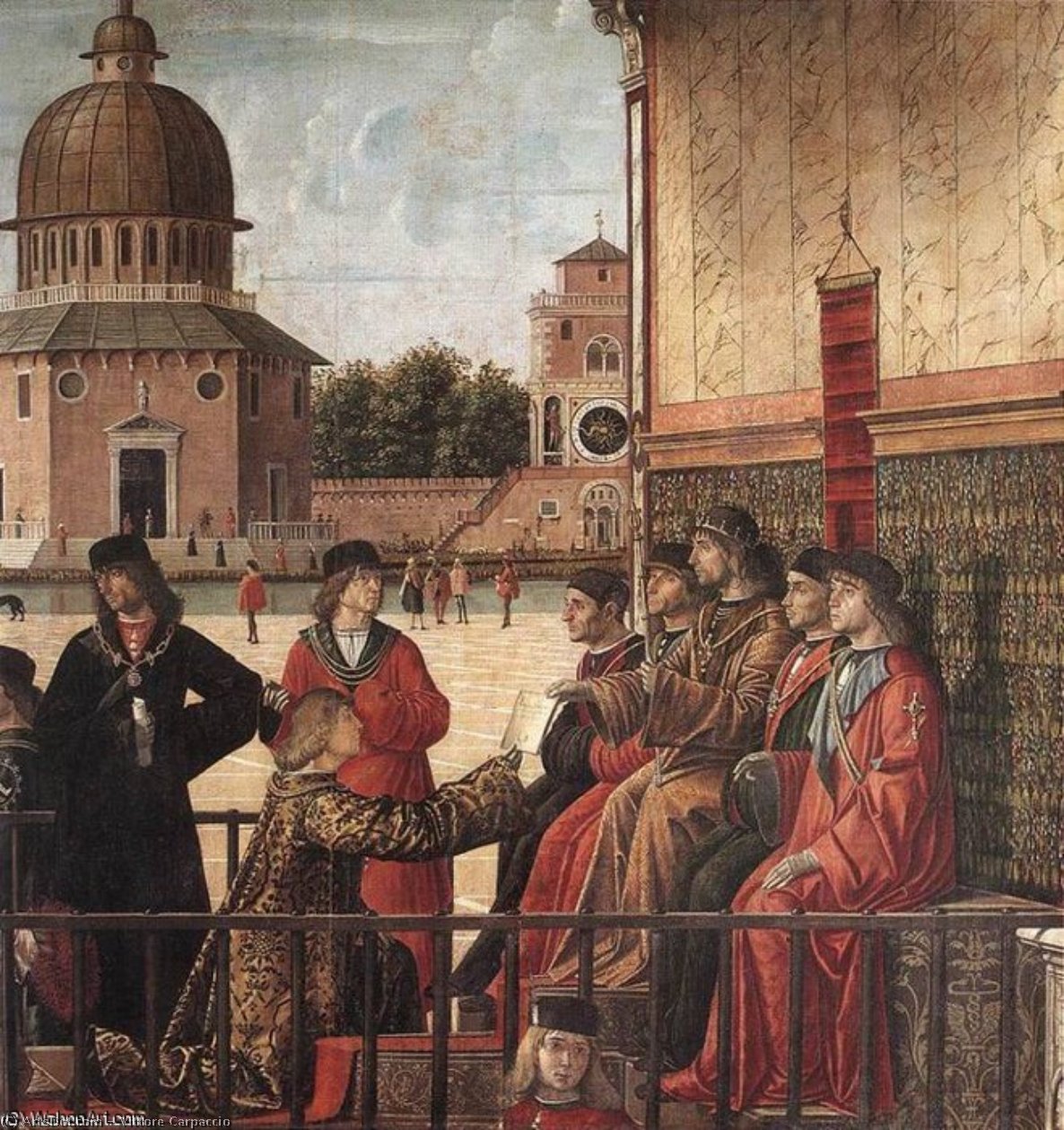 Wikioo.org – L'Encyclopédie des Beaux Arts - Peinture, Oeuvre de Vittore Carpaccio - arrivée de la  anglaise  Ambassadeurs  détail  -