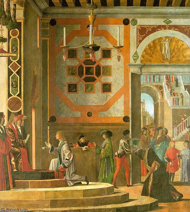 Wikioo.org - The Encyclopedia of Fine Arts - Painting, Artwork by Vittore Carpaccio - the ambassadors depart - 280x253 -