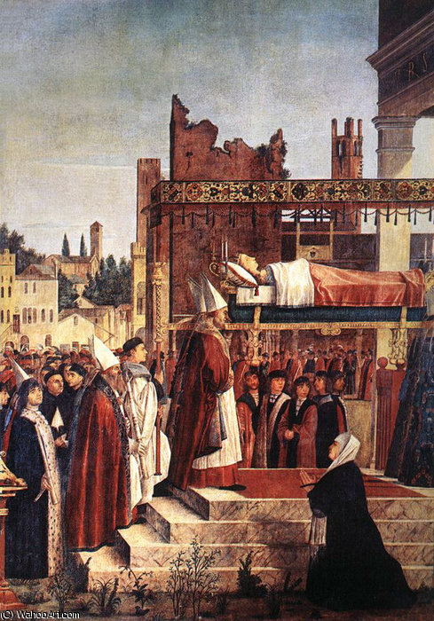 Wikioo.org - สารานุกรมวิจิตรศิลป์ - จิตรกรรม Vittore Carpaccio - Martyrdom of the Pilgrims and the Funeral of St Ursula (detail)