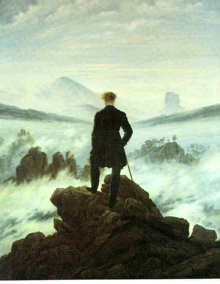 Wikioo.org – L'Enciclopedia delle Belle Arti - Pittura, Opere di Caspar David Friedrich - Vagabondo sopra  Antartico  mare  di  nebbia