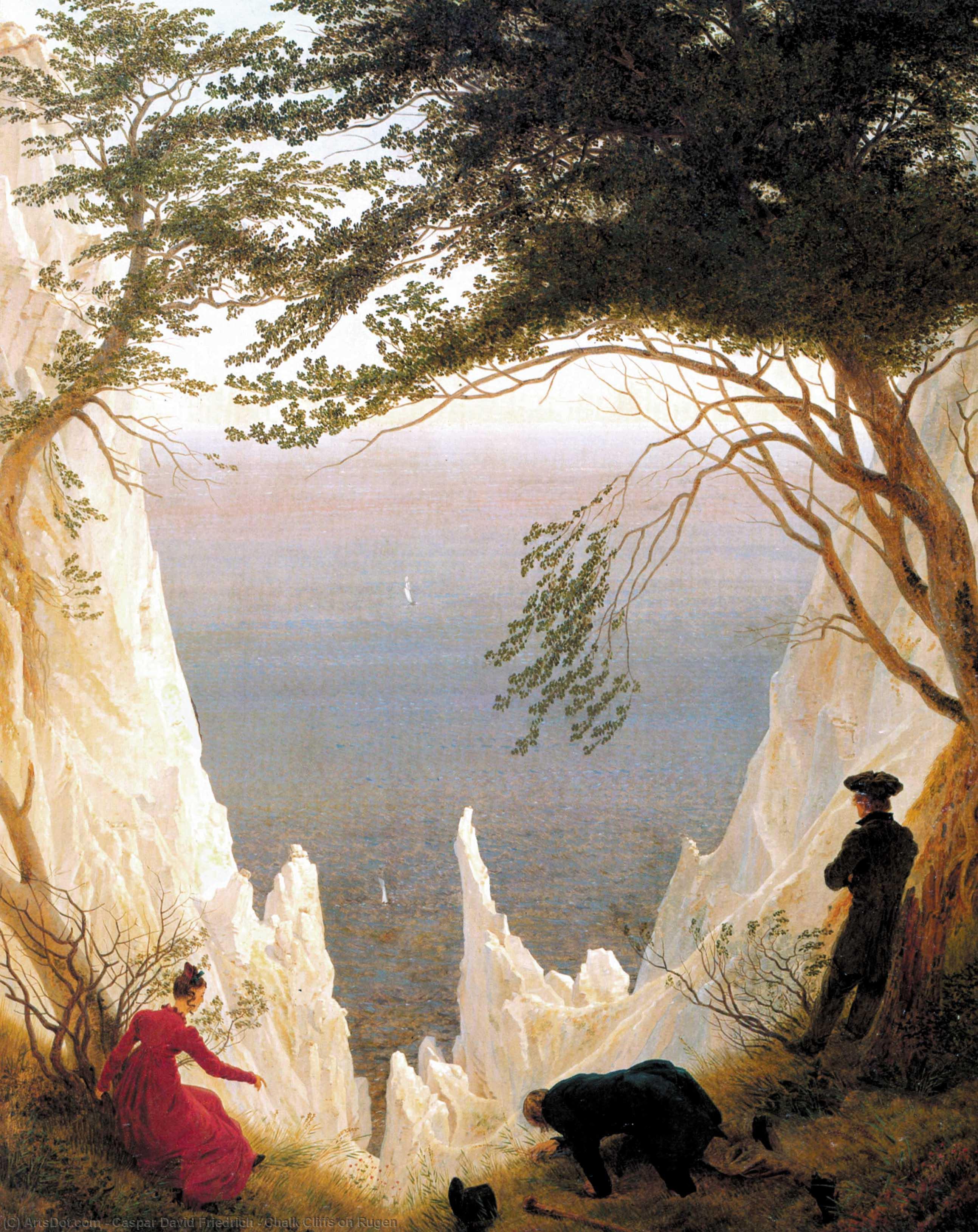 WikiOO.org - 백과 사전 - 회화, 삽화 Caspar David Friedrich - Chalk Cliffs on Rugen