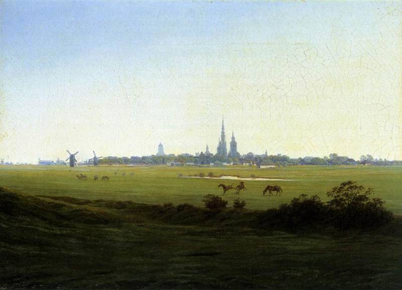 Wikioo.org - The Encyclopedia of Fine Arts - Painting, Artwork by Caspar David Friedrich - meadows near greifswald