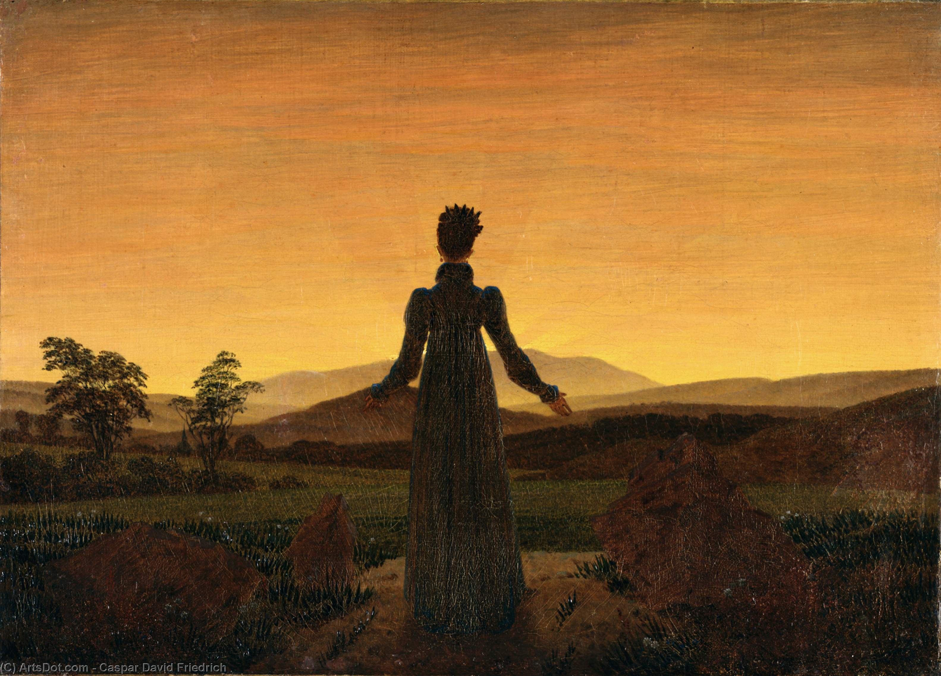 Wikioo.org – L'Enciclopedia delle Belle Arti - Pittura, Opere di Caspar David Friedrich - La donna prima dopodomani  aumento  sole
