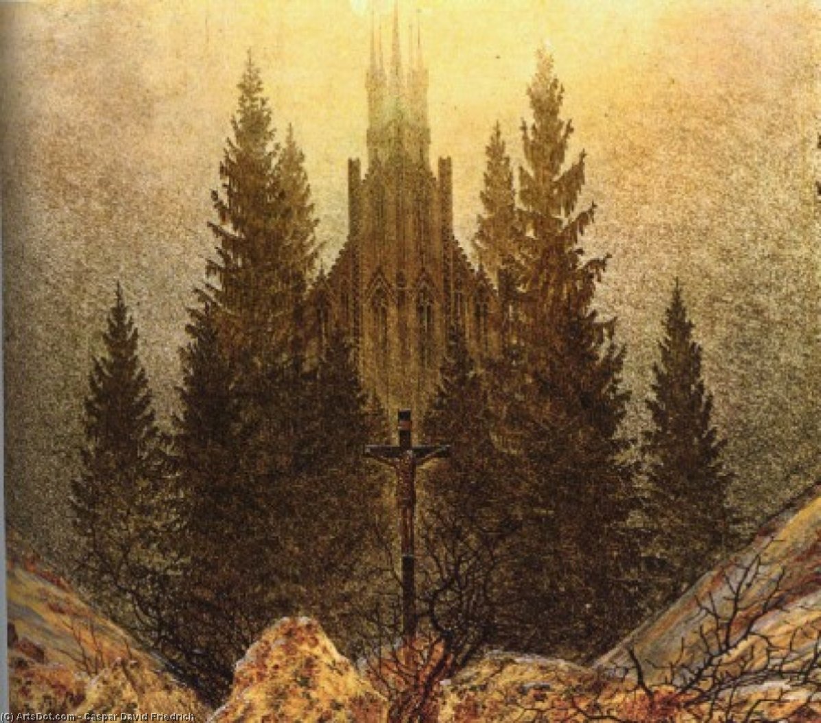 Wikioo.org - The Encyclopedia of Fine Arts - Painting, Artwork by Caspar David Friedrich - The Cross on the Mountain Kunstmuseum at Dusseldorf