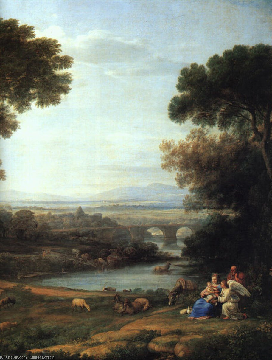 Wikioo.org - The Encyclopedia of Fine Arts - Painting, Artwork by Claude Lorrain (Claude Gellée) - The Rest on the Flight into Egypt (detail)