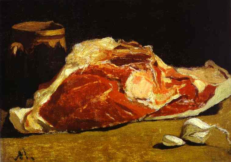 Wikioo.org - The Encyclopedia of Fine Arts - Painting, Artwork by Claude Monet - Still Life; Piece of Beef