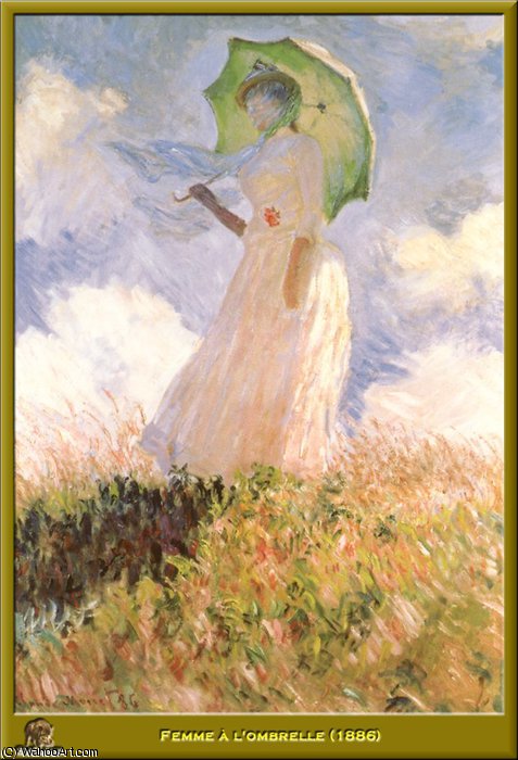 Wikoo.org - موسوعة الفنون الجميلة - اللوحة، العمل الفني Claude Monet - Femme A L_Ombrelle