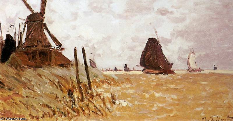 WikiOO.org - Εγκυκλοπαίδεια Καλών Τεχνών - Ζωγραφική, έργα τέχνης Claude Monet - Mill the Oosterkattegat Sun