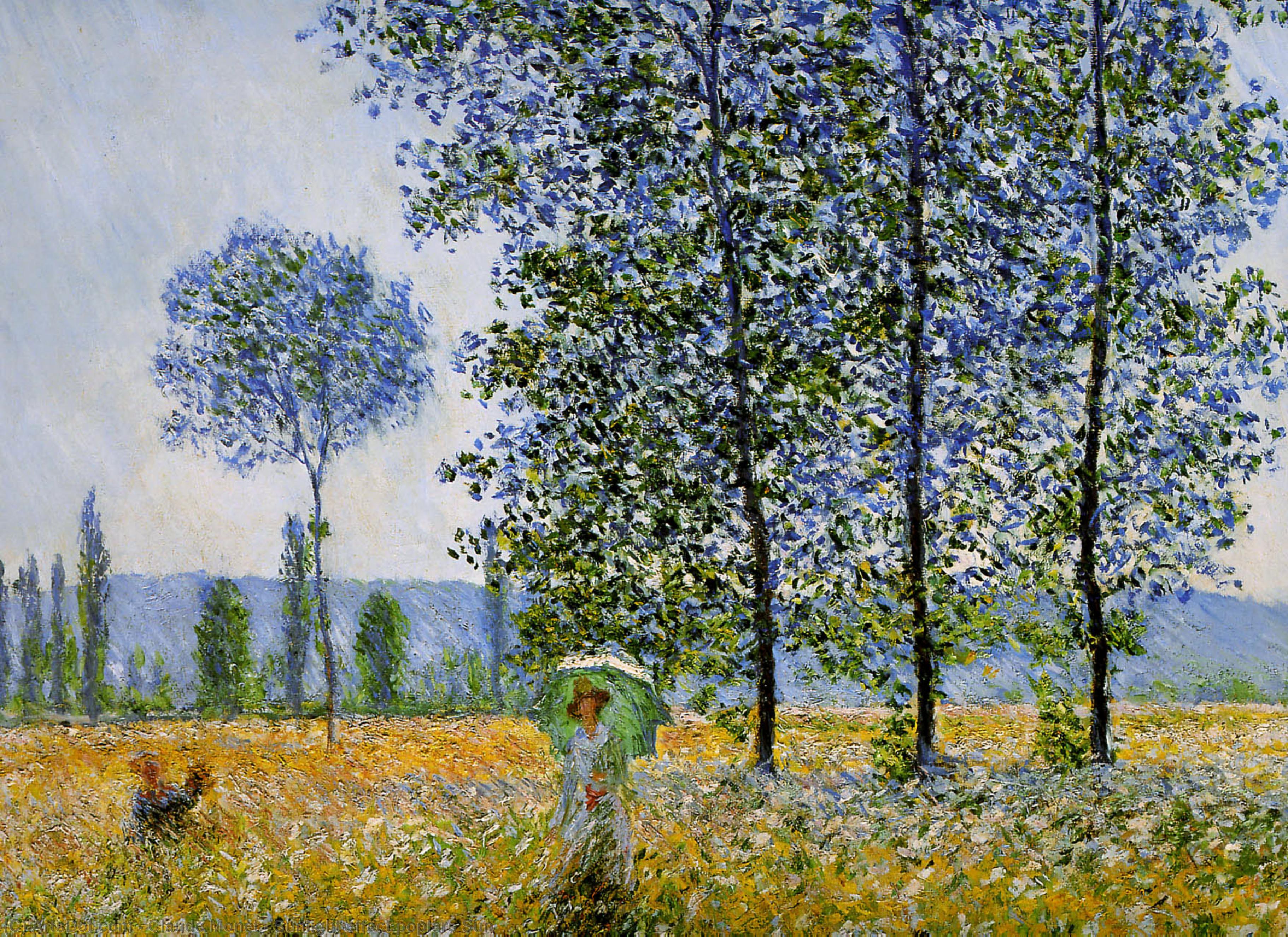 WikiOO.org - Encyclopedia of Fine Arts - Festés, Grafika Claude Monet - Sunlight effect poplars Sun