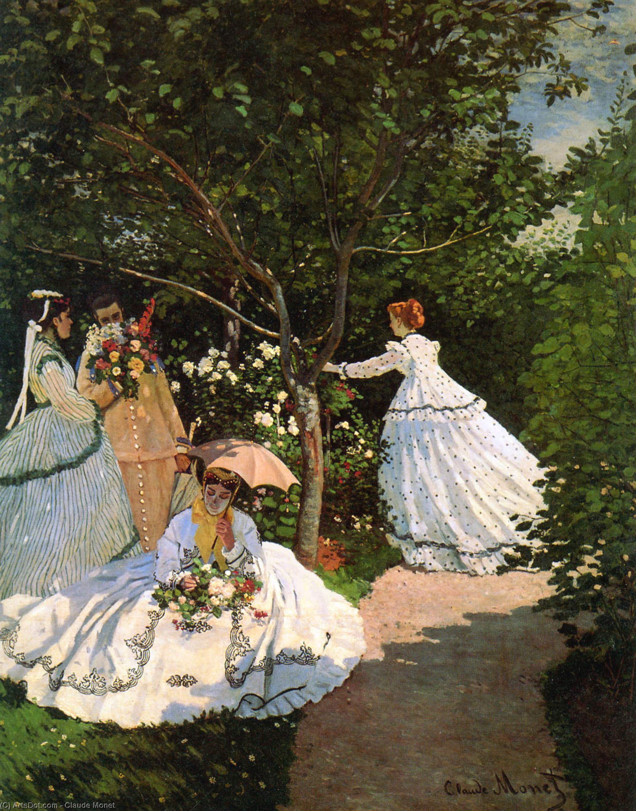 Wikioo.org - The Encyclopedia of Fine Arts - Painting, Artwork by Claude Monet - Women in the garden Sun