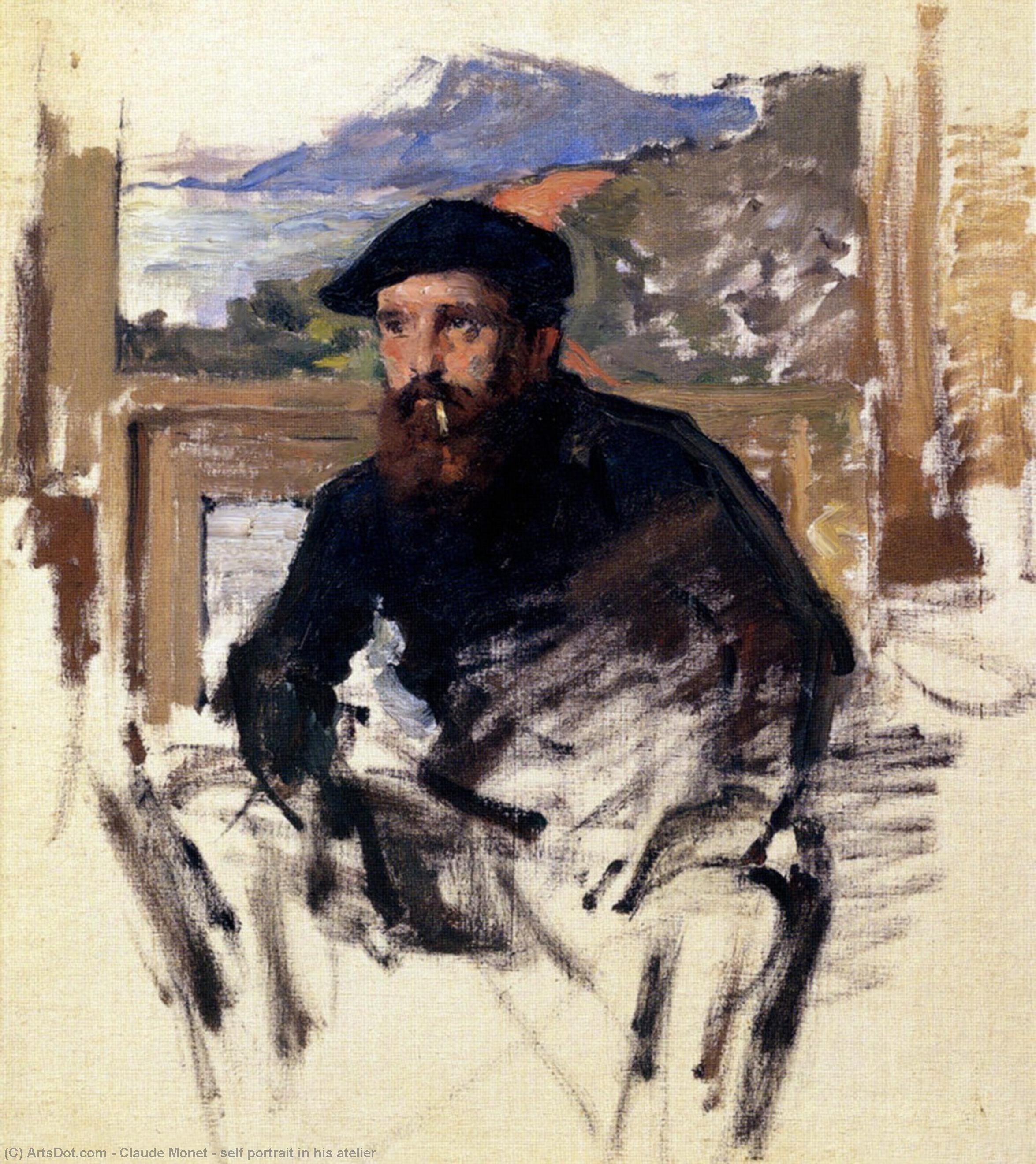 WikiOO.org - Encyclopedia of Fine Arts - Malba, Artwork Claude Monet - self portrait in his atelier