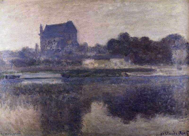 WikiOO.org - Encyclopedia of Fine Arts - Maalaus, taideteos Claude Monet - the church of vernon in the mist