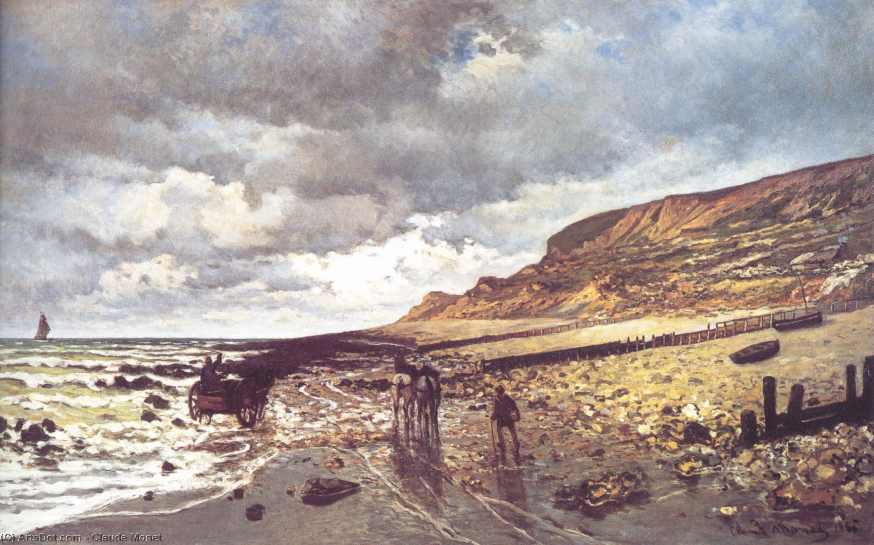WikiOO.org - Enciklopedija dailės - Tapyba, meno kuriniai Claude Monet - The Headland of the Heve at Low Tide