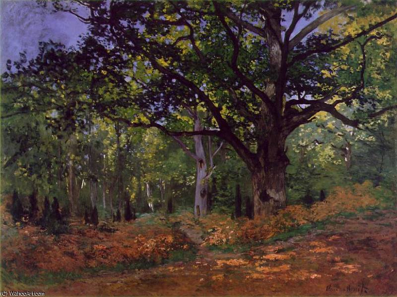 Wikioo.org - Bách khoa toàn thư về mỹ thuật - Vẽ tranh, Tác phẩm nghệ thuật Claude Monet - the bodmer oak, fontainebleau forest - 96.2x129.2 -