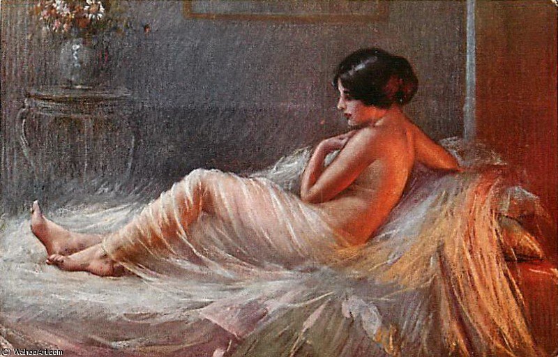 Wikioo.org - The Encyclopedia of Fine Arts - Painting, Artwork by Delphin Enjolras - apres la sieste