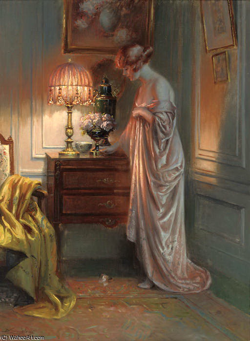Wikioo.org - The Encyclopedia of Fine Arts - Painting, Artwork by Delphin Enjolras - in the boudoir