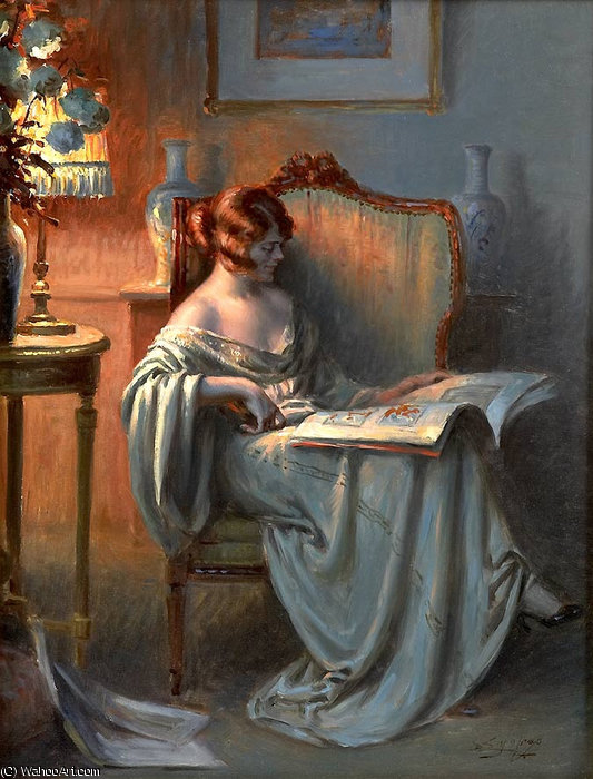 Wikioo.org - The Encyclopedia of Fine Arts - Painting, Artwork by Delphin Enjolras - la lecture