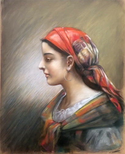 WikiOO.org - Encyclopedia of Fine Arts - Schilderen, Artwork Delphin Enjolras - portrait de femme