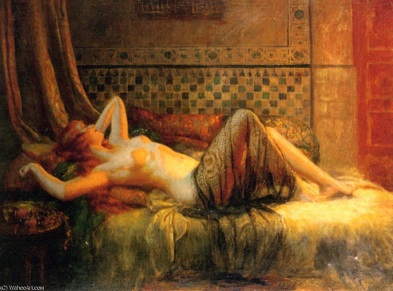 WikiOO.org - Encyclopedia of Fine Arts - Maalaus, taideteos Delphin Enjolras - reclining nude