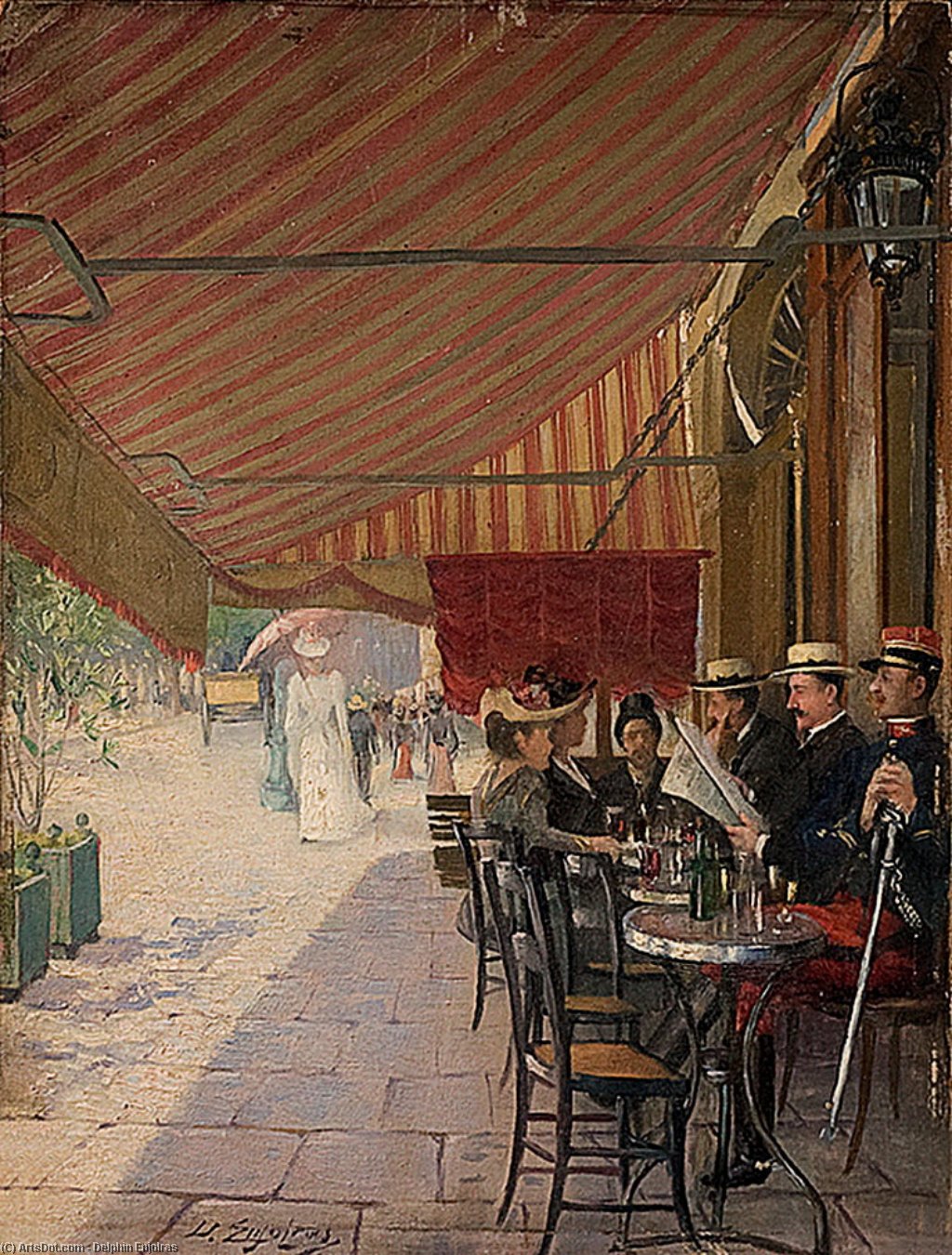 Wikioo.org - The Encyclopedia of Fine Arts - Painting, Artwork by Delphin Enjolras - terrasse de cafe