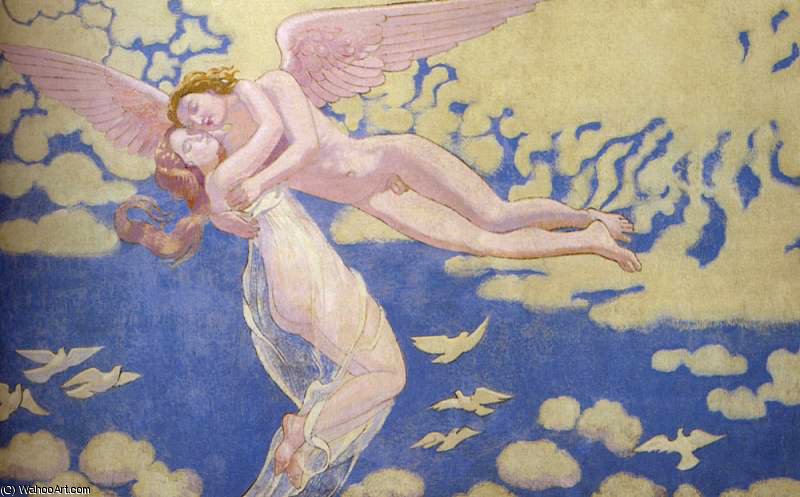WikiOO.org - Enciklopedija dailės - Tapyba, meno kuriniai Denis Maurice - cupid carries psyche to the heavens
