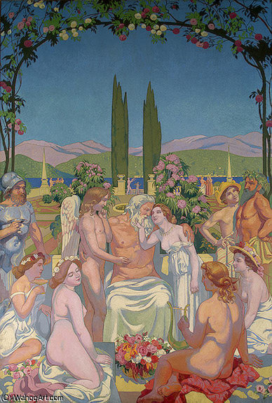 Wikioo.org - The Encyclopedia of Fine Arts - Painting, Artwork by Denis Maurice - In the Presence of the Gods Jupiter Bestows I