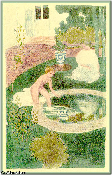 WikiOO.org - 百科事典 - 絵画、アートワーク Denis Maurice - 噴水での反射