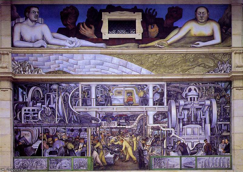 Wikioo.org - Encyklopedia Sztuk Pięknych - Malarstwo, Grafika Diego Rivera - detroit industry, south wall