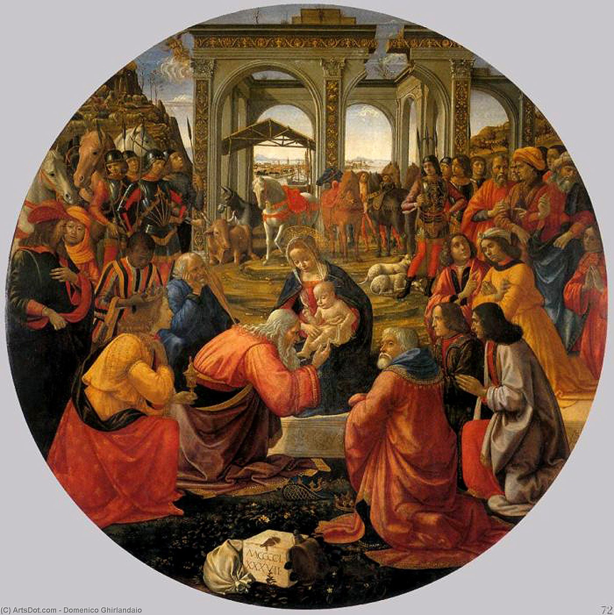 Wikioo.org - The Encyclopedia of Fine Arts - Painting, Artwork by Domenico Ghirlandaio - adoration of the magi