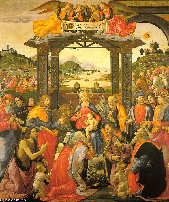 Wikioo.org - The Encyclopedia of Fine Arts - Painting, Artwork by Domenico Ghirlandaio - adoration of the magi