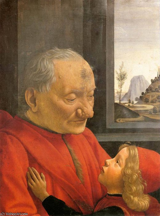 Wikioo.org - The Encyclopedia of Fine Arts - Painting, Artwork by Domenico Ghirlandaio - an old man and his grandson