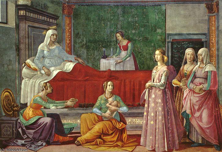 Wikioo.org – La Enciclopedia de las Bellas Artes - Pintura, Obras de arte de Domenico Ghirlandaio - nacimiento de san juan