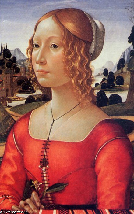 Wikioo.org - Encyklopedia Sztuk Pięknych - Malarstwo, Grafika Domenico Ghirlandaio - Portrait dune dame