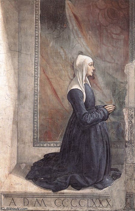 Wikioo.org - The Encyclopedia of Fine Arts - Painting, Artwork by Domenico Ghirlandaio - portrait of the donor nera corsi sassetti