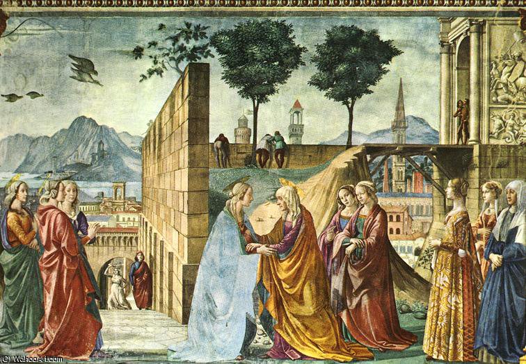 Wikioo.org - The Encyclopedia of Fine Arts - Painting, Artwork by Domenico Ghirlandaio - visitation stories of the baptist