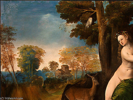 Wikioo.org - The Encyclopedia of Fine Arts - Painting, Artwork by Dosso Dossi (Giovanni Di Niccolò De Luteri) - Circe and Her Lovers in a Landscape,