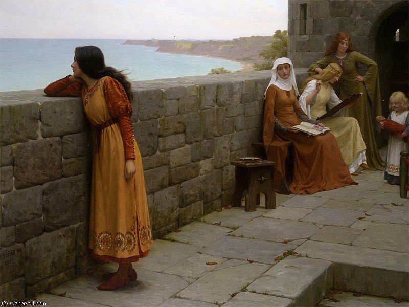 Wikioo.org - The Encyclopedia of Fine Arts - Painting, Artwork by Edmund Blair Leighton - The Hostage - Oil on Canvas -