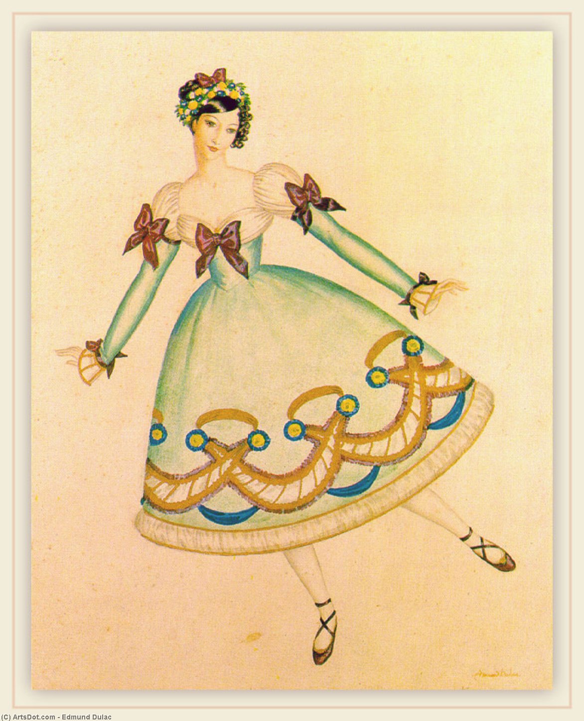 WikiOO.org - Encyclopedia of Fine Arts - Malba, Artwork Edmund Dulac - a ballet dancer