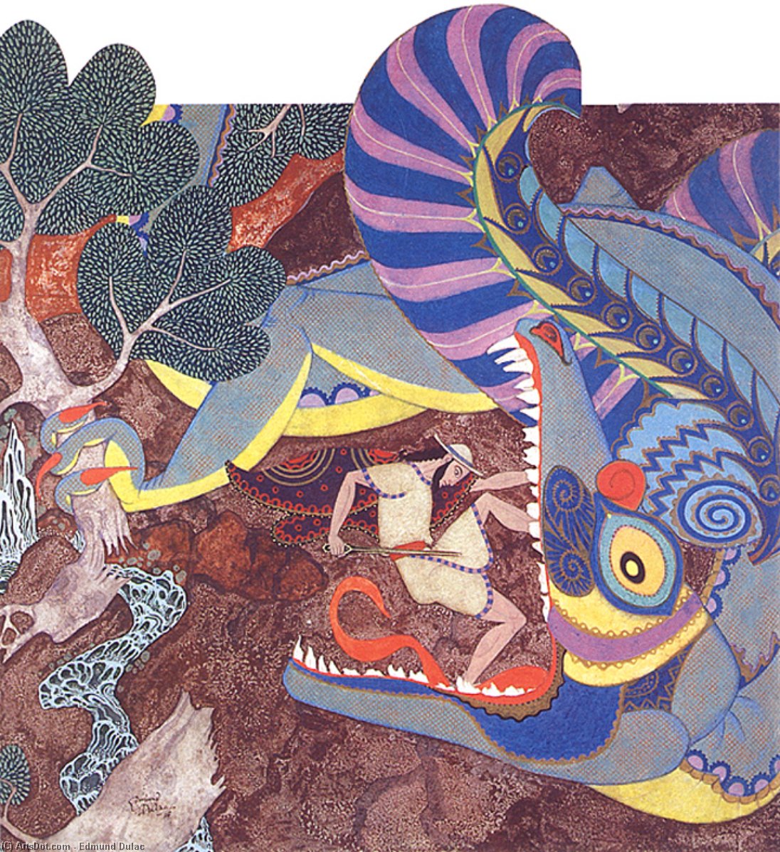 Wikioo.org – L'Encyclopédie des Beaux Arts - Peinture, Oeuvre de Edmund Dulac - cadmus dragon