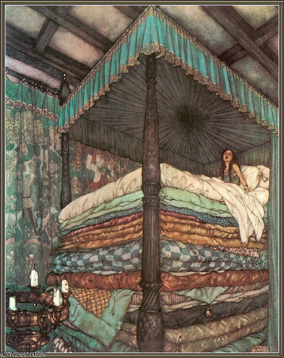 Wikioo.org - สารานุกรมวิจิตรศิลป์ - จิตรกรรม Edmund Dulac - the princess and the pea