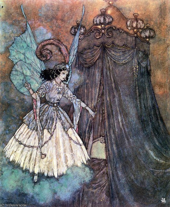 Wikioo.org - The Encyclopedia of Fine Arts - Painting, Artwork by Edmund Dulac - the sleeping beauty