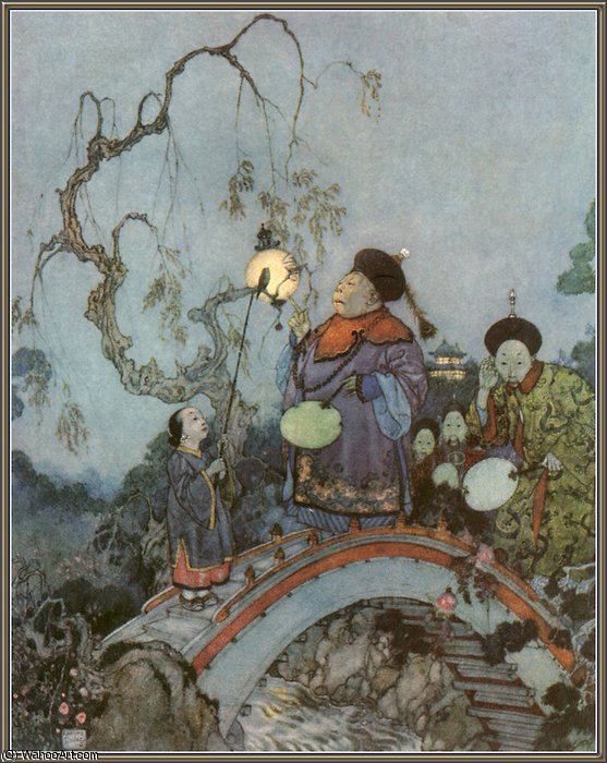 Wikioo.org - The Encyclopedia of Fine Arts - Painting, Artwork by Edmund Dulac - TheNightingale