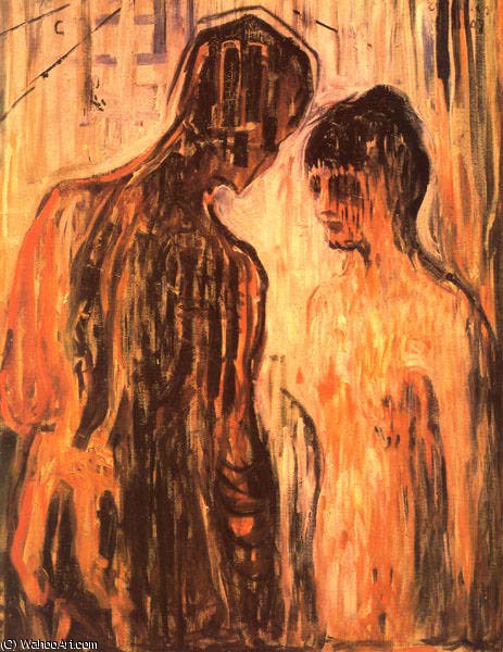 Wikoo.org - موسوعة الفنون الجميلة - اللوحة، العمل الفني Edvard Munch - amor och psyche