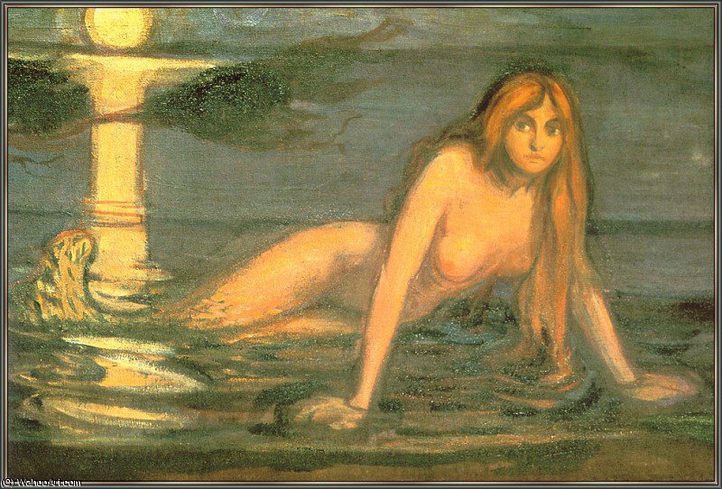 Wikioo.org - The Encyclopedia of Fine Arts - Painting, Artwork by Edvard Munch - Mermaid (The Lady From The Sea)