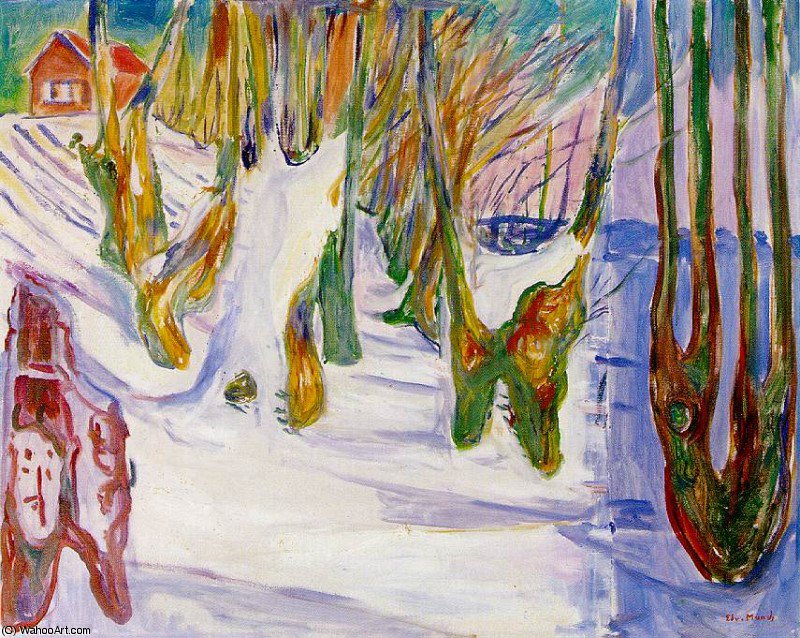 Wikioo.org - สารานุกรมวิจิตรศิลป์ - จิตรกรรม Edvard Munch - old trees