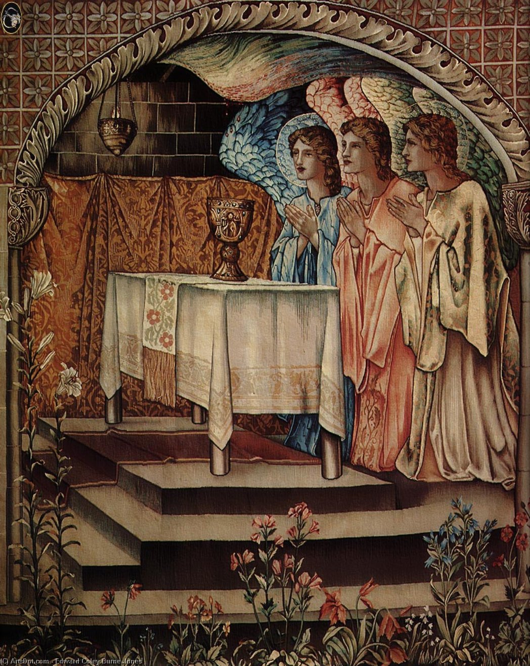 WikiOO.org - אנציקלופדיה לאמנויות יפות - ציור, יצירות אמנות Edward Coley Burne-Jones - Achievment Galahad the Sang Graal