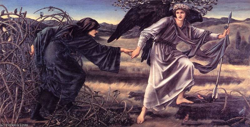 WikiOO.org - دایره المعارف هنرهای زیبا - نقاشی، آثار هنری Edward Coley Burne-Jones - Love Leading the Pilgrim